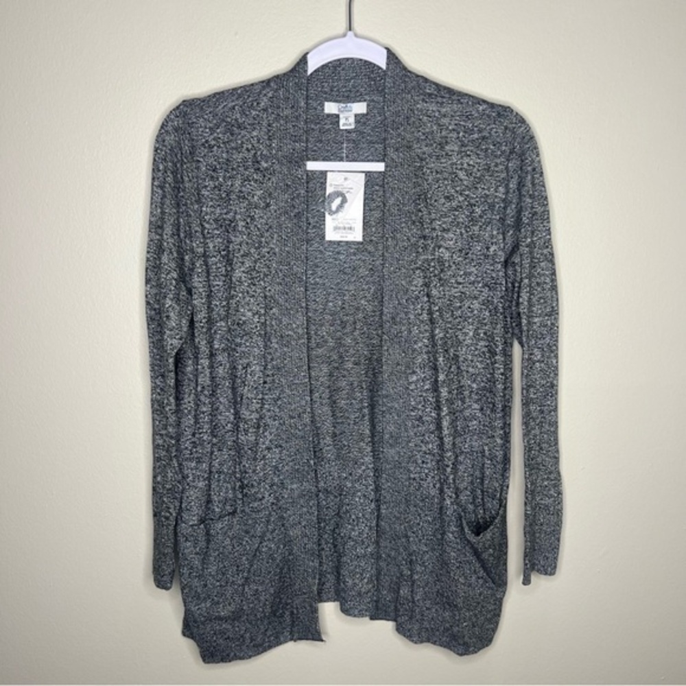 Croft & Barrow‎ Marled Knit Open Front Long Sleeve Cardigan